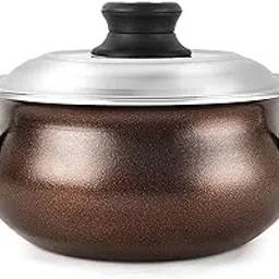 CELLO Non Stick Induction Compatible Gravy/Biryani Handi with Stainless Steel Lid, 1.5 Ltr, Brown, 1.5 Liter-picture-27