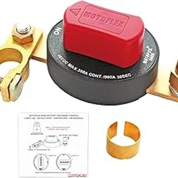 Battery Disconnect Switch 12V-48V Top Post Battery Quick Disconnect, Battery Cut Off Switch for Car Truck RV Boat High Current 300A/900A (Compact Size, On/Off, Removable Knob)-image-63