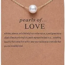 pinapes Pearl of Love Single Pearl Pendant Necklace in Gold Tone-picture-31
