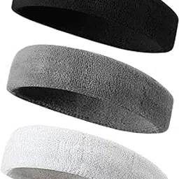 sdmolo Headband Headband, Sweatproof, Sports, Hair Turban, Bandana, Sweat Absorbent, Quick Drying, Stretchy, Breathable, Antibacterial, Odor Resistant, Running, Football, Baseball, Running, Dance, Yoga, Gym, Jogging, Hair Closure, Face Washing, Men's, Women's, Unisex, Set of 3 (3. Black, Gray, White)-picture-64