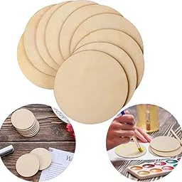 12 Pcs 4" Inch Round Shaped MDF Coasters Plain Wooden Art Craft Coaster Blank Cutouts for Tea Coffee Painting Wooden Sheet Craft, Decoupage, Resin Mandala Art Work & Decoration | Thickness:2.5 mm |-image-72