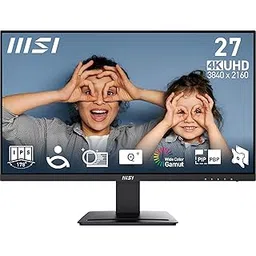 MSI PRO MP273U 27 Inch 4K UHD Office Monitor - 3840 x 2160 IPS Panel, PIP/PBP, Wide Color Gamut, Eye-Friendly Screen, Built-in Speakers, Tilt-Adjustable - HDMI 2.0b, DP (1.4a), EyesErgo, VESA-image-5
