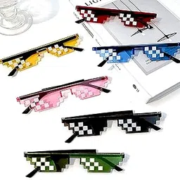 flybuy hub Thug Life Party glasses Gangster Gangsta Life Funny Novelty Shades, Photo Props Unisex Sunglasses (Pack of 6 (Coloured))-picture-51