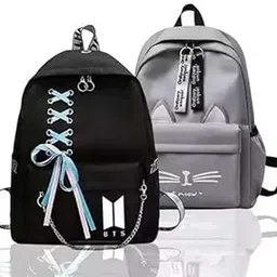 kausbabi Stylish Combo BTS Women Backpack Handbag for Teen Girls | Everyday use Shoulder Bag for Office, Tuition,College, Travel | Korean Design Bags,Best Gifts For Rakhi (Pack of 2)-picture-17
