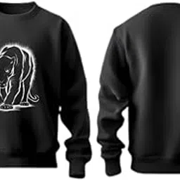 Panther Unisex Cotton Sweatshirt, Black, 320gsm Brushed Loopknit, Ultra Soft Pre-Shrunk Fabric, S-XXL Sizes-picture-26