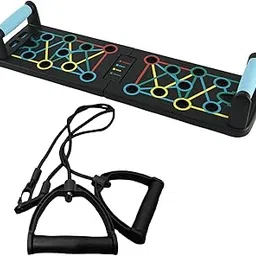 JAZZY PEARLS® Workout Board Pushup Bar Home Exerciser Pushup Stand for Women Men Adults-Sporting Goods-Fitness Running & Yoga-Strength Training-Push Up Stands-1 Push Board1 Pull Rope-image-0