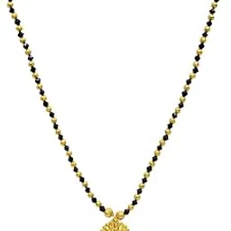 ramdev art fashion jewellery 18 Inch Traditional Gold Plated Mangalsutra Chain for Women and Girls | Classic Black Beads Necklace with Stylish Pendant-picture-50