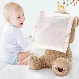 SELLBERRY Peek-a-Boo Singing Animated Plush Teddy Bear with Moving Blanket | Interactive Musical Soft Toy for Babies, Toddlers & Kids – Cuddly Educational Gift-image-54