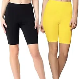 diving deep Cotton Boyshorts Cycling Shorts | Streachy Shorties Underskirt Safety Biker Shorts | Under Dresses for Women & Girls Underwear Panties | Regular and Plus Sizes Combo Pack - (Pack of 2)-picture-33