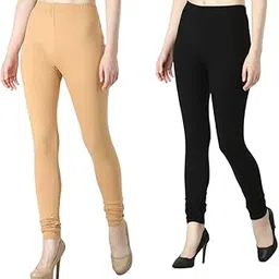 Women's Cotton Leggings | Ultra-Soft, Stretchable and Comfortable | Casual Slim Fit Full Length Leggings for Women and Girls (Combo Pack of 2)-image-66