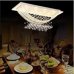 CRYSTA WORLD K9 Crystal Chandelier Ceiling Light Decorative Chandler Light led Chandelier Flush Mount Ceiling Light with 8 Lights for Bedroom,Dining Room,Livingroom,L22.5 x W10.5 x H10-picture-68