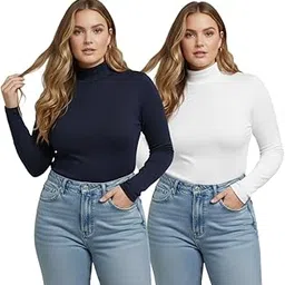 irana Women Highneck Full Sleeve Top for Winter Wear | Ribbed Turtleneck Women High Neck| Slim Fit Warm Woolen High Neck Sweater for Women & Girls | Stylish Solid Winter Top-Pack of 2-picture-20