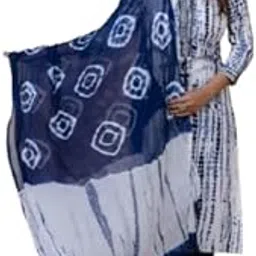 Womens Printed Rayon Blend Kurti with Trousers & Multi-Colored Dupatta | A-Line Calf-Length Kurta Set | V-Neck | 3/4 Sleeves-picture-37