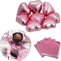 7horse Sweets Candy Chocolate 12 Microns Aluminum Foil Wrappers (Light Pink, Size: 13 x 9 cm), 325 Pieces-picture-24