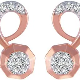 p.c. chandra jewellers 14k (585) Rose Gold and Diamond Stud Earrings for Women-picture-10