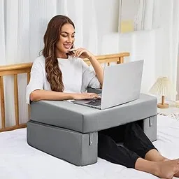 Pumpum Lap Desk Pillow for Comfortable Work & Study – Soft, Portable, Ergonomic Cushion for Laptops, Tablets & Reading,Grey-picture-18