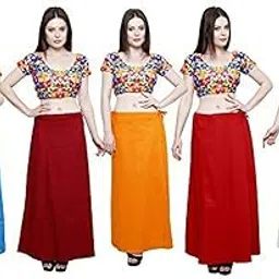 anant enterprises Cotton Petticoat for Sarees – Soft & Breathable Full-Length Petticoat with Drawstring Closure, Ideal Undergarment for Sarees, Comfortable (Multicolor,Pack of-5) (XB) Multicolour-picture-53