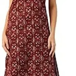 feranoid Unique Printed Choker Neck Back Button Sleeveless Long Kurti-picture-35