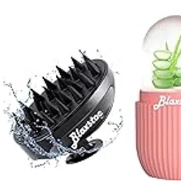 BLAXSTOC® Hair Scalp Manual Massager Shampoo Brush & Face ice roller massager with Head massager Scalp Scratcher 12 Finger Body Relaxing Hair Massage Soft Silicone (Head Massager+Shampoo Brush +Ice Roller)- Multicolor-image-38