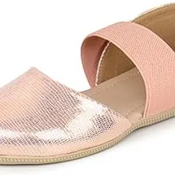 trase Women’s Shimmer Flat Bellies | Stylish Elastic Strap Slip-On Casual Shoes for Women | Comfortable & Lightweight Footwear for Woman image 1