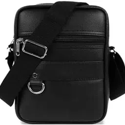 bigplayer Black Crossbody Sling Bag – Compact PU Leather Messenger Shoulder Bag for Men & Women, Ideal for Travel, Office, and Daily Use-picture-31