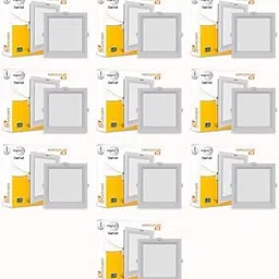 wipro Garnet 3W Square LED Wave Panel Light for Ceiling | Cool White Light (6000k) | Ultra-Slim Design | Recessed Down Light for False Ceiling |POP Ceiling Light | Cutout - 75x75mm | Pack of 10-picture-25