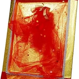 Wooden Decorative Gift Tray with Net Band | Cardboard Hamper Box for Diwali, Navratri Festive Gifting | Packing Box for Saree, Sweets, Return Gift, Festival Packing | 18 x 14 inch-picture-52