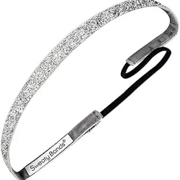 Sweaty Bands Viva Diva Headband, Silver Sparkle, 3/8-Inch-picture-21