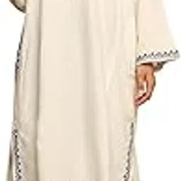 craftbazar Kashmiri Embroidered Cashmilon Phiren White-Blue-picture-52