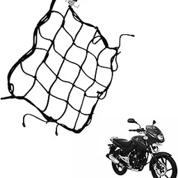 Dhe Best Bike Universal Strong Bungee Net/Seat Jali Motorcycle Bike Helmet Holder 6 Hooks Cargo0 Net Black Compatible with Bajaj Pulsar 150 DTS-i Type 3-picture-10