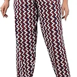 tromboo Women's Pattern Printed Cotton Trousers/Pants for Everyday and Special Occasions | Super Soft Pants with Pockets image 1