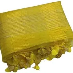 india silk pwcs ltd Women's Kota Doria Art Silk Saree with Blouse Piece (KOTA G 10_Mustard Yellow)-picture-48