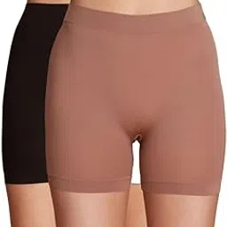 Women's Nylon Everyday Comfy Invisible Fit: Cotton Stretchy Skin Shorties/Underpants Double-Layered Waistband, Seemless, Breathable, Anti Roll-Up,Gym/Workout/Outdoor Shorts-Nyp357-image-91