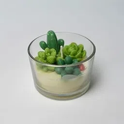 Cactus Bloom Scented Candle Pack of 1 | Fresh Floral & Green Aroma | Premium Long-Lasting Wax Jar Candle for Home Décor & Gifting | Burn Time 12+ Hours-picture-15