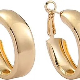 labling Chunky Hoop Earrings for Women | Statement Gold Trendy Hoop Earrings | Lovely Gift - Thick Hoop image 1