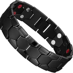 deoxys Magnetic Therapy Bracelet for Men - Double Raw 3000 Gauss Magnets for Pain Relief, Arthritis, Carpal Tunnel, Migraines and Tennis Elbow - Stylish Health Solution - Black-picture-36