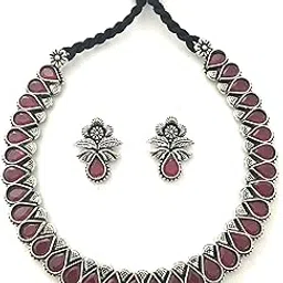 sasitrends German Silver Oxidised Jewellery Set with AD Stones for Women & Girls - Traditional Elegance for Every Occasion-picture-24