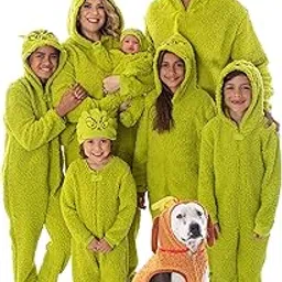 seven times six Dr. Seuss GRINCH Who Stole Christmas Matching Family Costume Pajama Sherpa Union Suit - Adult, Child, Toddler, Pets-picture-30