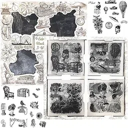 FunBlast Self Adhesive 640Pcs /100 Sheets, Extreme Black & White Stickers, Retro Decorative Sticker's for Scrapbook, Sticker's for Project, Japanese Style Sticker Set, Journals, Scrapbooking (D)-image-25