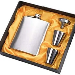 Hetkrishi Stainless Steel Hip Flasks, Liquor or Wine Whiskey Alcohol Drinks Holder Pocket Bottle with Funnel and Two Shots Glasses Gift Set for Men - 7 Oz (210 ml)-image-54