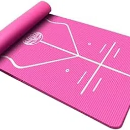 ATORSE Household Yoga Mat Extended Skid Fitness Nitrile Rubber 90x185cn Rose Red-picture-44