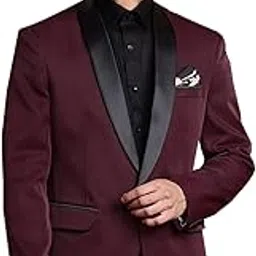 manq Men Solid Tuxedo Blazer - Button Closures, Double-Vented Back Hem-picture-17