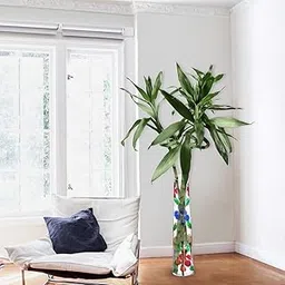 Green Fills Big Glass Vase with Handcrafted Design for Big Water Plant, Flower Suitable for Room Decor & Gifting Purpose for All Occasion (Size 2 feet Height)-picture-47