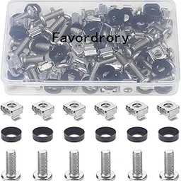 Favordrory M6 x 16mm Rack Mount Cage Nuts, Screws and Washers for Rack Mount Server Cabinet, Rack Mount Server Shelves, Routers, 30 Pack-image-81
