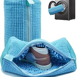 bcnjepin Shoe Bag for Washing Machine, Shoe Washing Bag, 39 x 19 CM Reusable Shoe Cleaning Bag for Washing Machine and Dryer, Equipped with Durable Zipper, Suitable for Sneakers (Blue)-picture-53