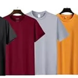 Combo of 5 Men’s Round Neck T-Shirts | Comfortable Fit TULSI Fashion Enterprise| Stylish Half Sleeve Casual Wear | Soft, Breathable & Lightweight Fabric Multicolour-picture-42
