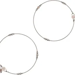 Silver Plated Anklet Set with Ghungroos | Oxidised Leaf- Design Payal/Legchain/Foot Jewellery | Modern & Traditional Accessories Gift for Women & Girls-image-2