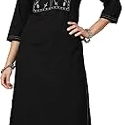 pistaa's Women Cotton Solid Ethnic Motifs Yoke Design Embroidered Work Suit Set-picture-0