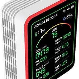 Air Quality Monitor,15-in-1 Smart Air Quality Tester with PM,CO2,CO,TVOC,HCHO,PM,AQI,Temperature & Humidity,Timer,Real Time Display,Battery Powered,for Home & Office-image-96