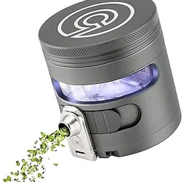 Cloudious9 - Tectonic9 Herb Grinder Automatic Electric Herbal Spice Dispenser Large 2.5" Aluminum Alloy (Grey), For Home & Kitchen Only-picture-19